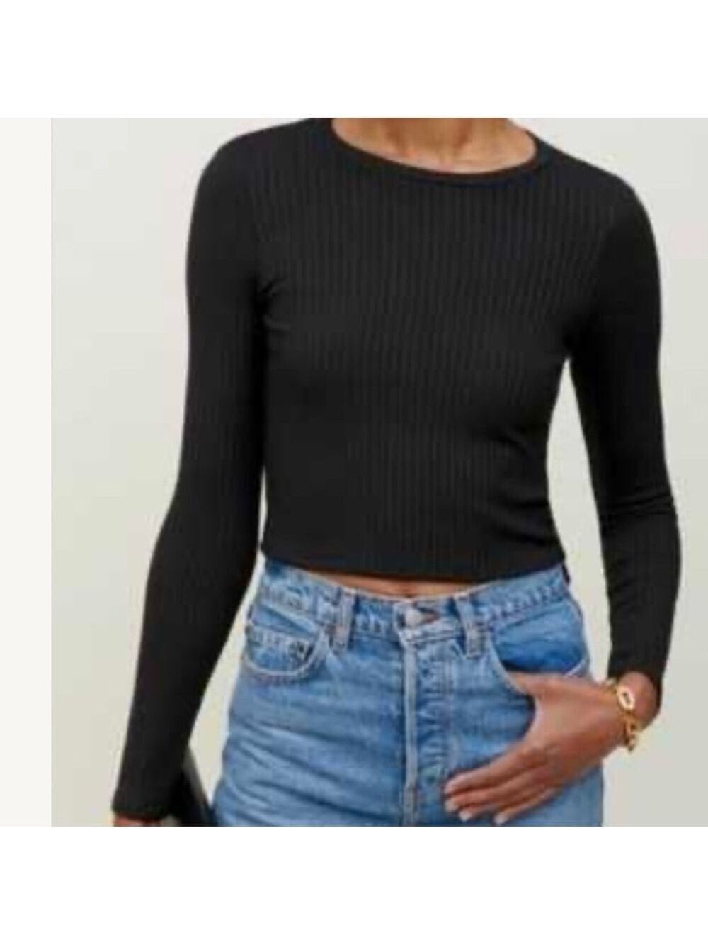Reformation Jackie Rib Knit Crop Top XS